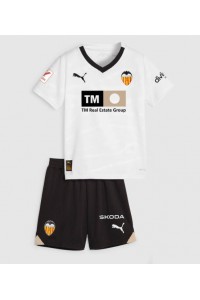 Valencia Jalkapallovaatteet Lasten Kotipeliasu 2023-24 Lyhythihainen (+ Lyhyet housut)